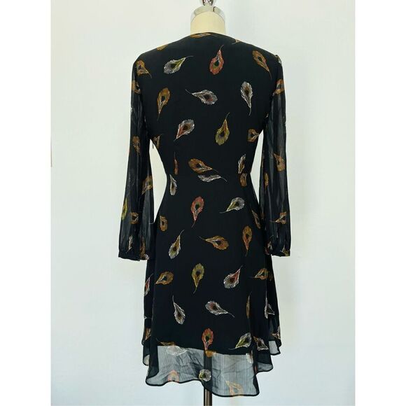 Madewell Womens 0 Peacock Feather Print Poppy Dress - Picture 6 of 10